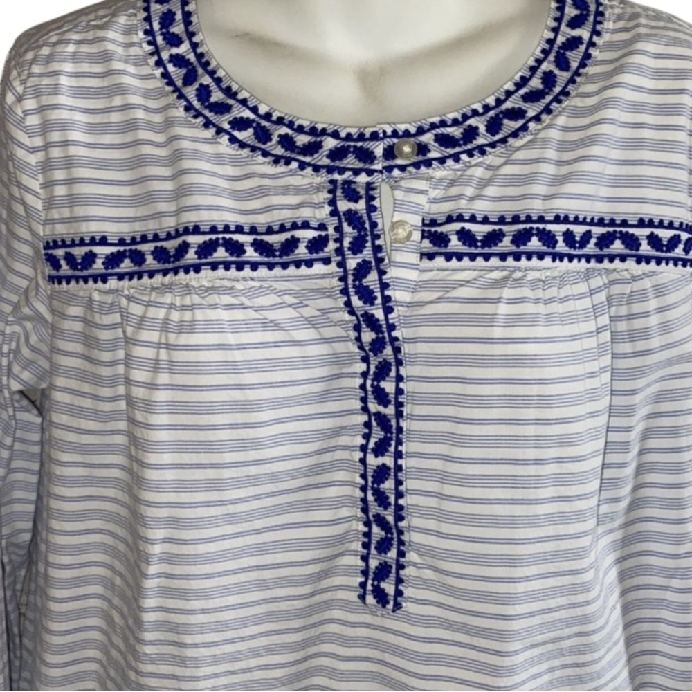 Vineyard Vines EUC Marlin Resort Stripe Button Down Blouse Size XS